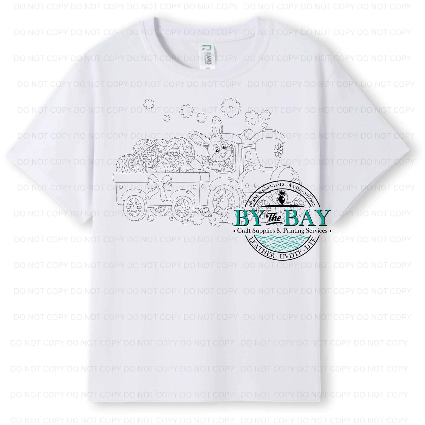 Easter Bunny in Train Colouring in Tee (pens included)