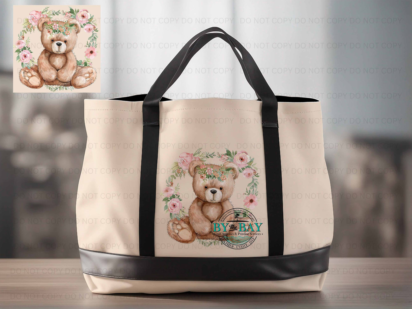 Bear with flower wreath