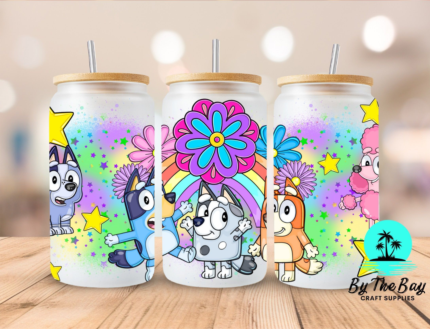 Dog watercolour rainbow party