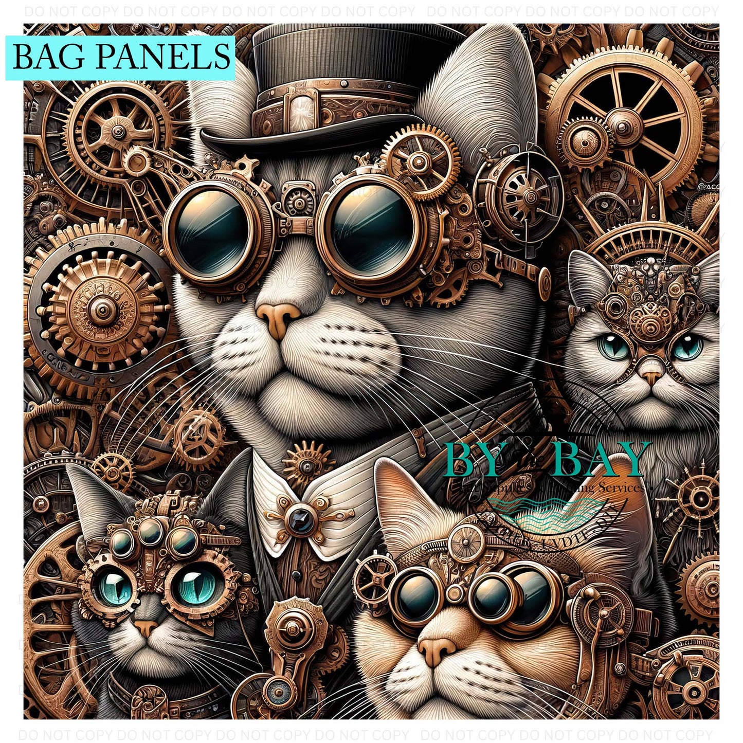 Steampunk Cat 02 Bag Panel