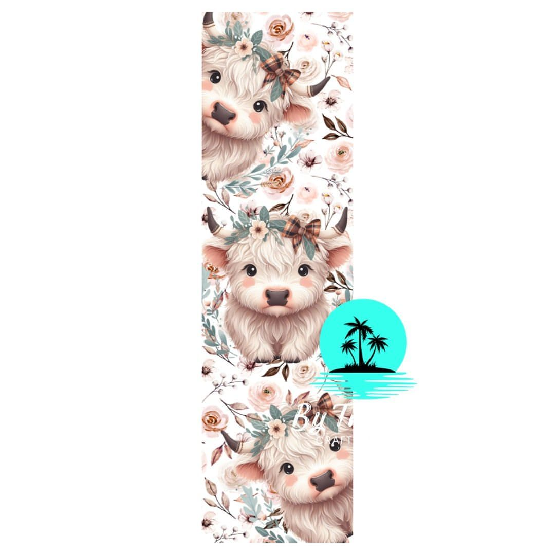 Boho Highland Cow Bookmark