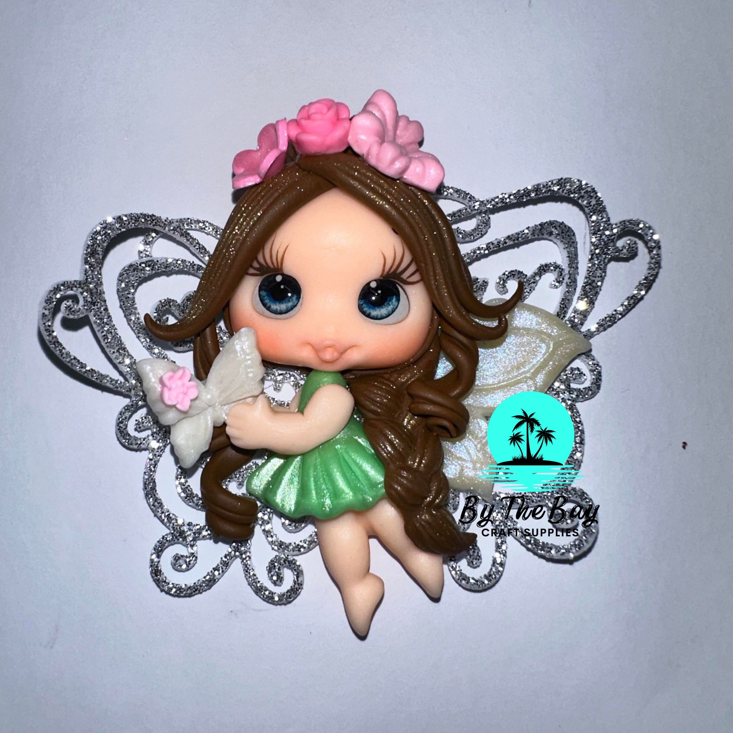 Brow hair wing fairy with white butterfly