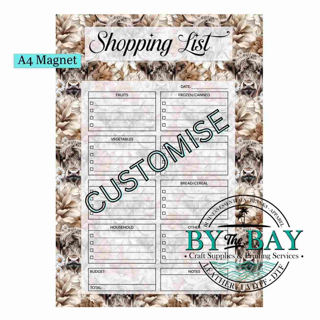Custom Shopping List Magnet