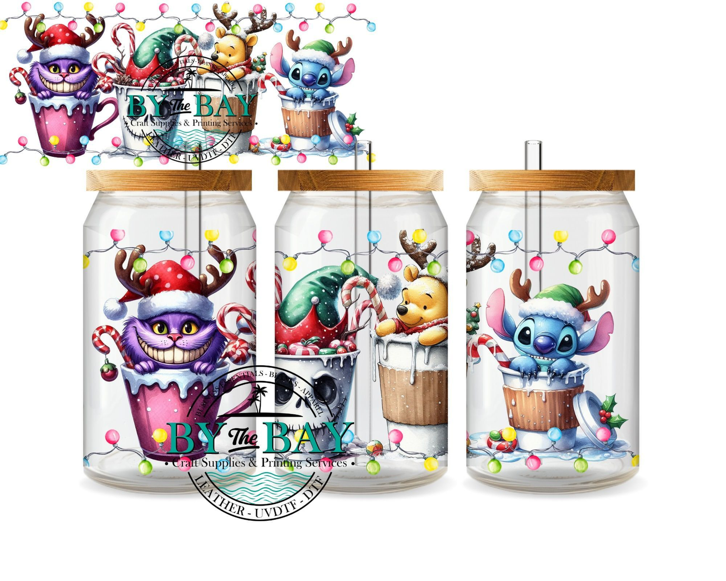 Christmas Characters Coffee 7 16oz Wrap