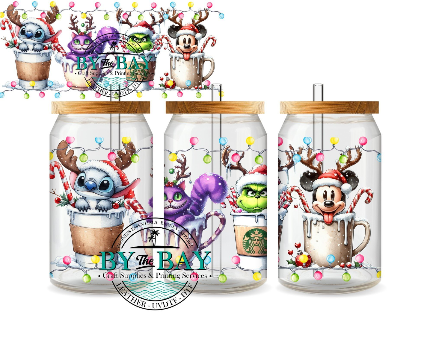 Christmas Characters Coffee 6 16oz Wrap