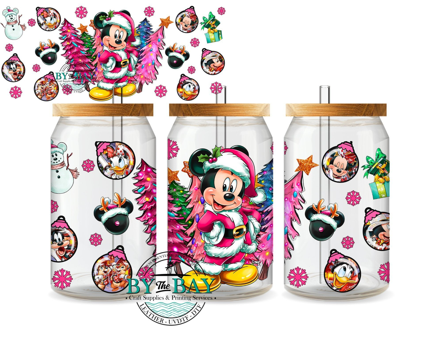 Christmas Mouse pink 16oz Wrap