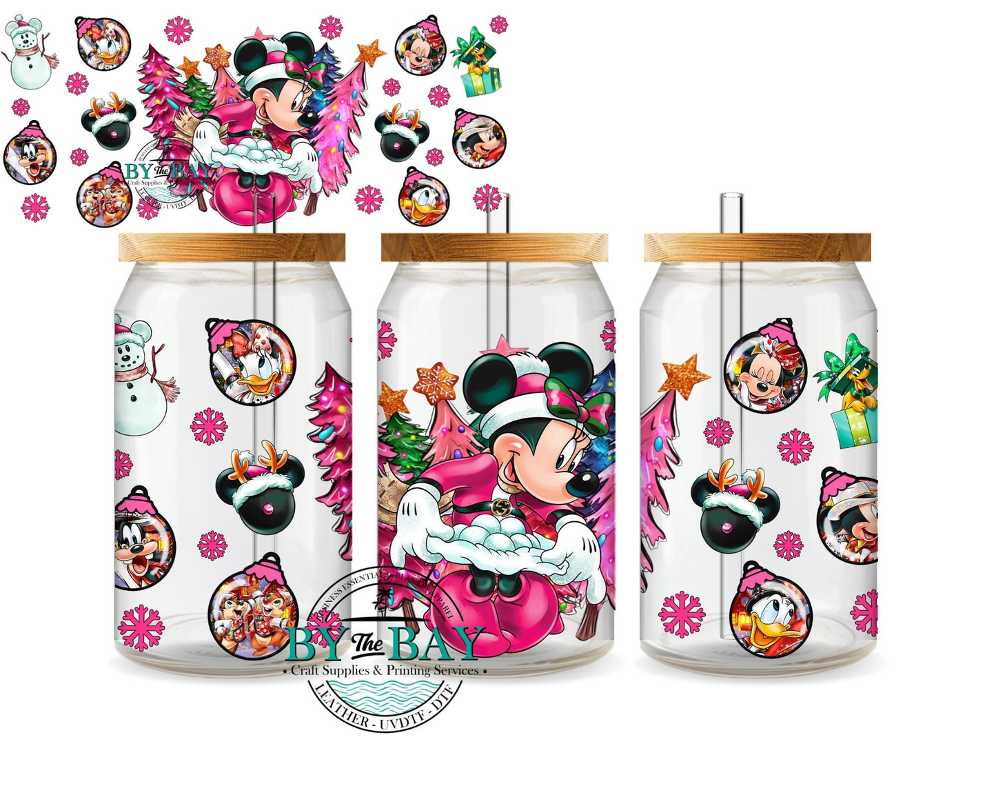 Christmas Miss mouse Pink16oz Wrap