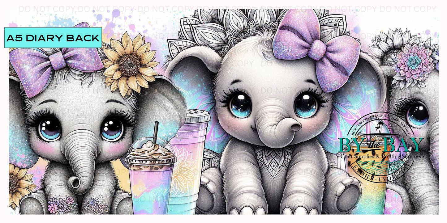 Cute Elephants A5 Diary Back