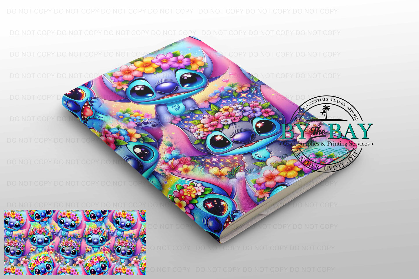 Blue Alien Florals 2  - Ready made notepad Cover (Notepad & Pocket options available)