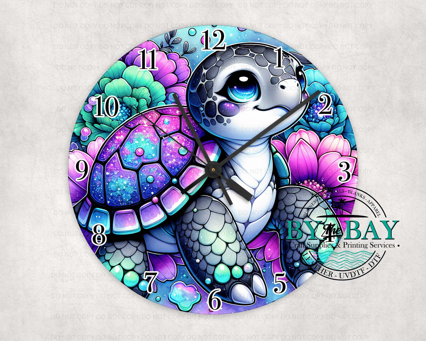 Glitter Turtle Clock