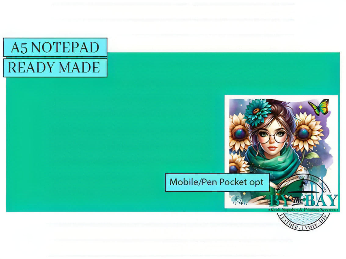 Green Next Chapter - Ready made notepad Cover (Notepad & Pocket options available)