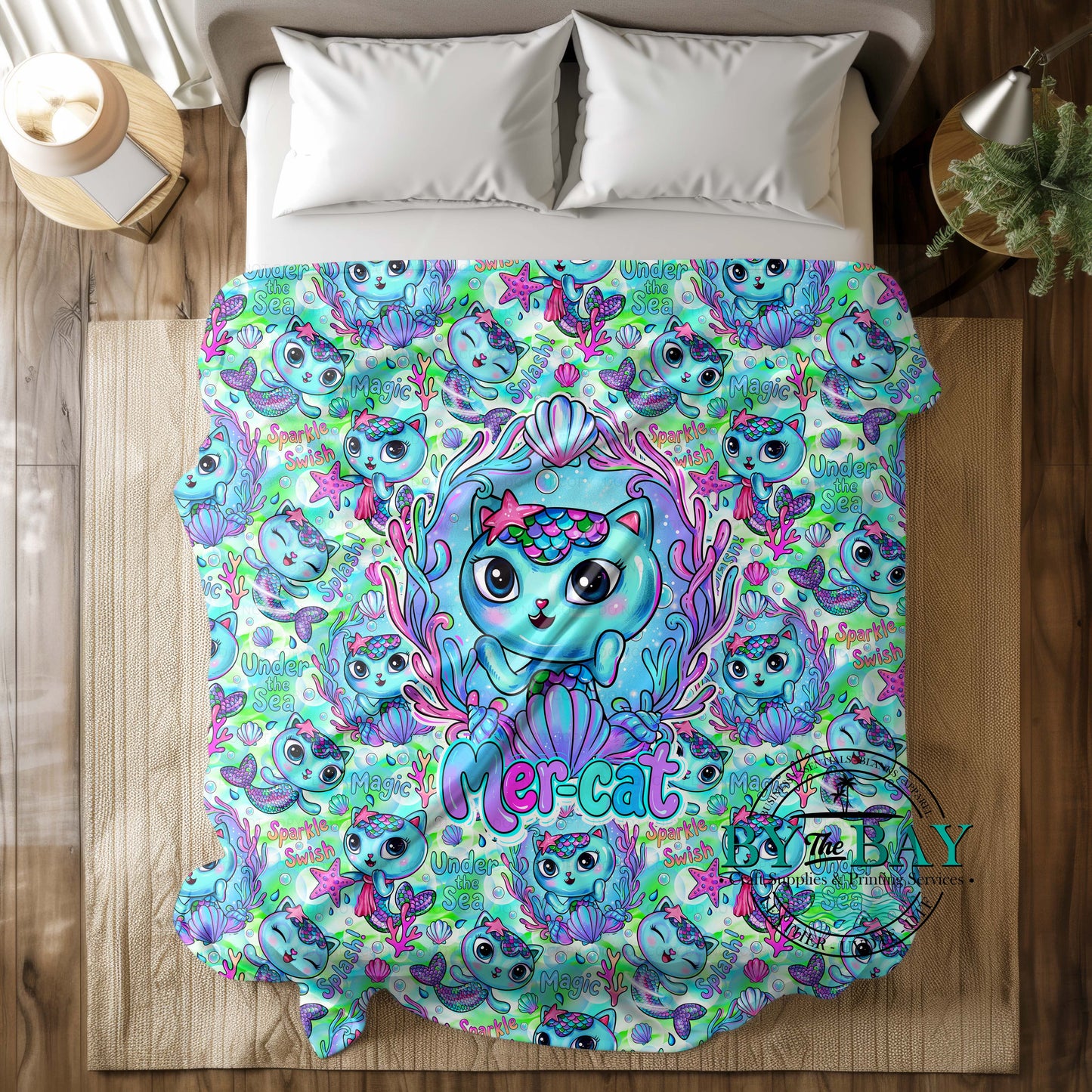 GDollhouse Mermaid Cat Squish Minky Blankets (Various Sizes)