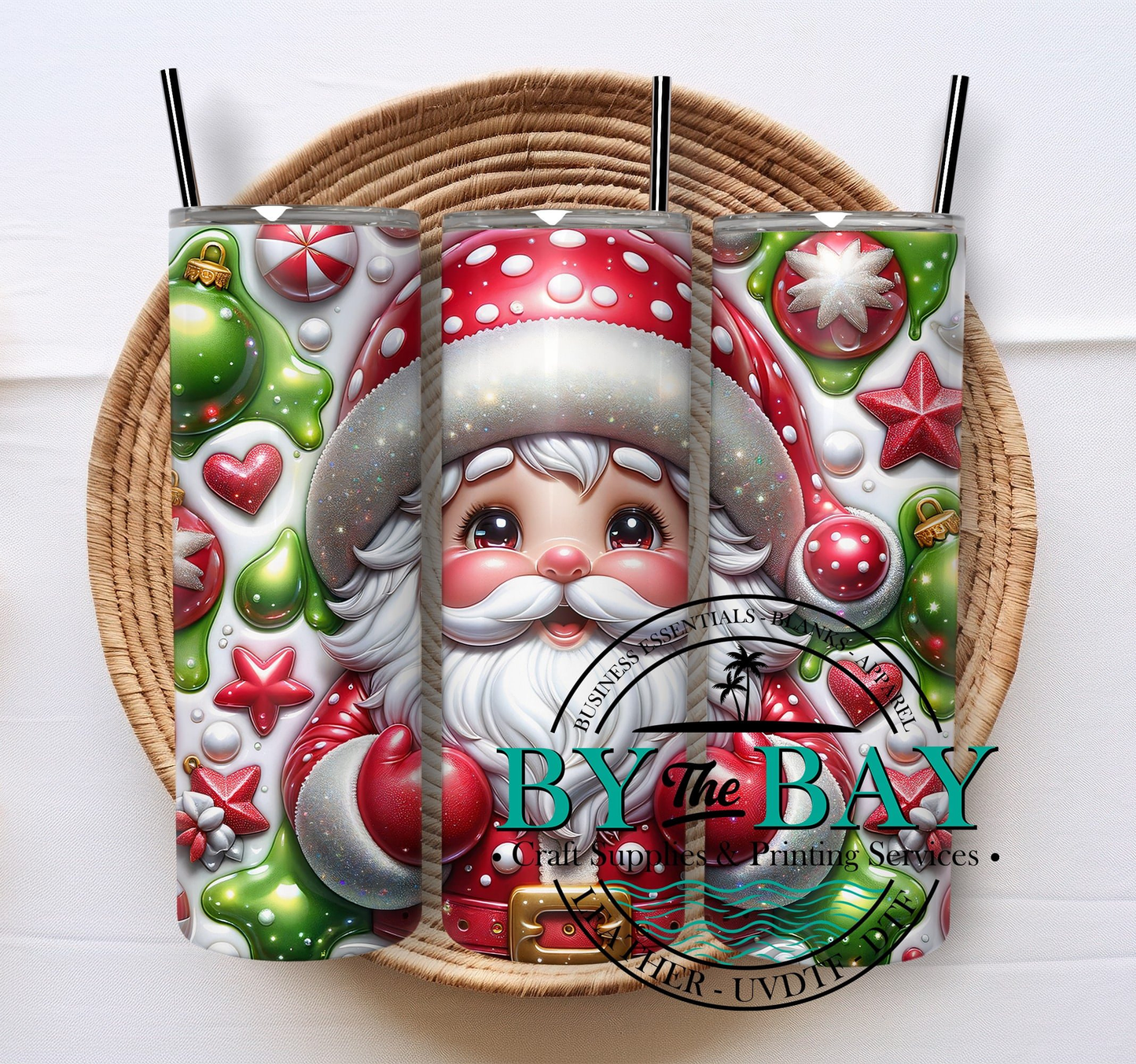 Glossy Santa 20oz SUB tumbler print
