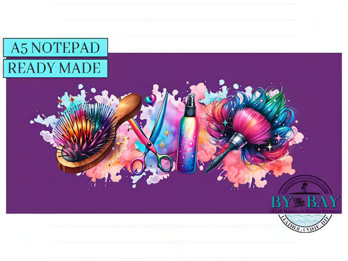 Purple Hairdresser- Ready made notepad Cover (Notepad & pocket options available)