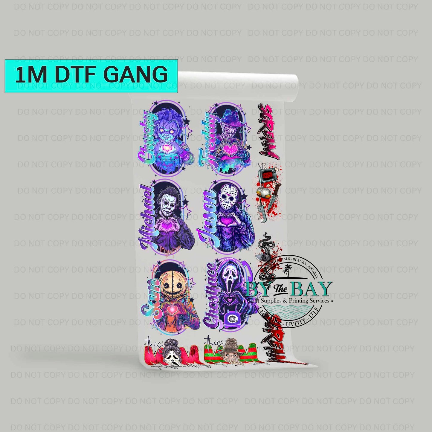 HALLOWEEN 4 Pre-designed 1m DTF Gang Sheet