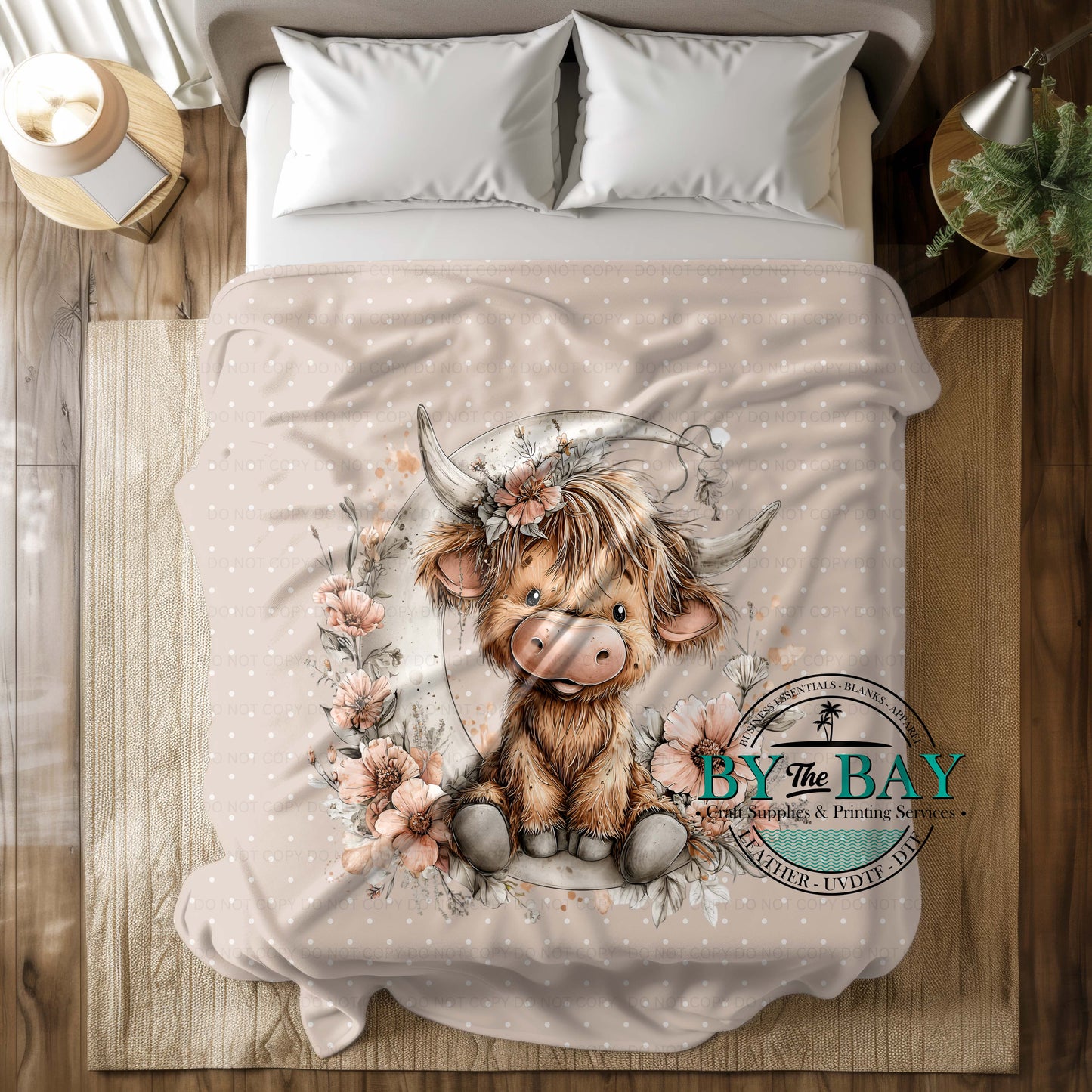 Boho Highland Moon Squish Minky Blankets (Various Sizes)