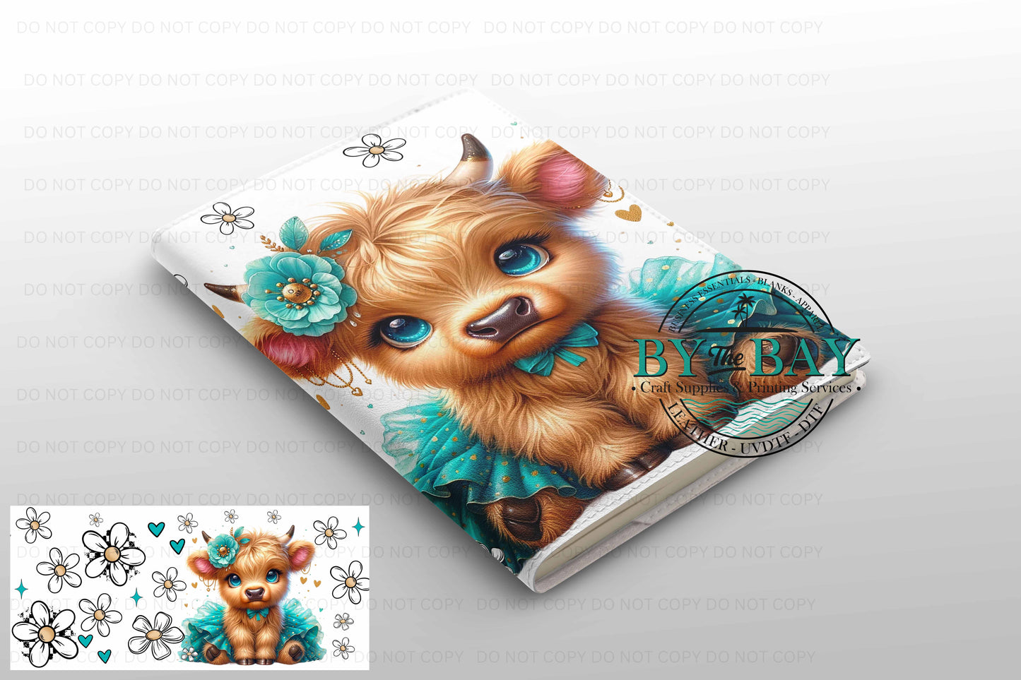 Highland Teal Tutu  - Ready made notepad Cover (Notepad & Pocket options available)