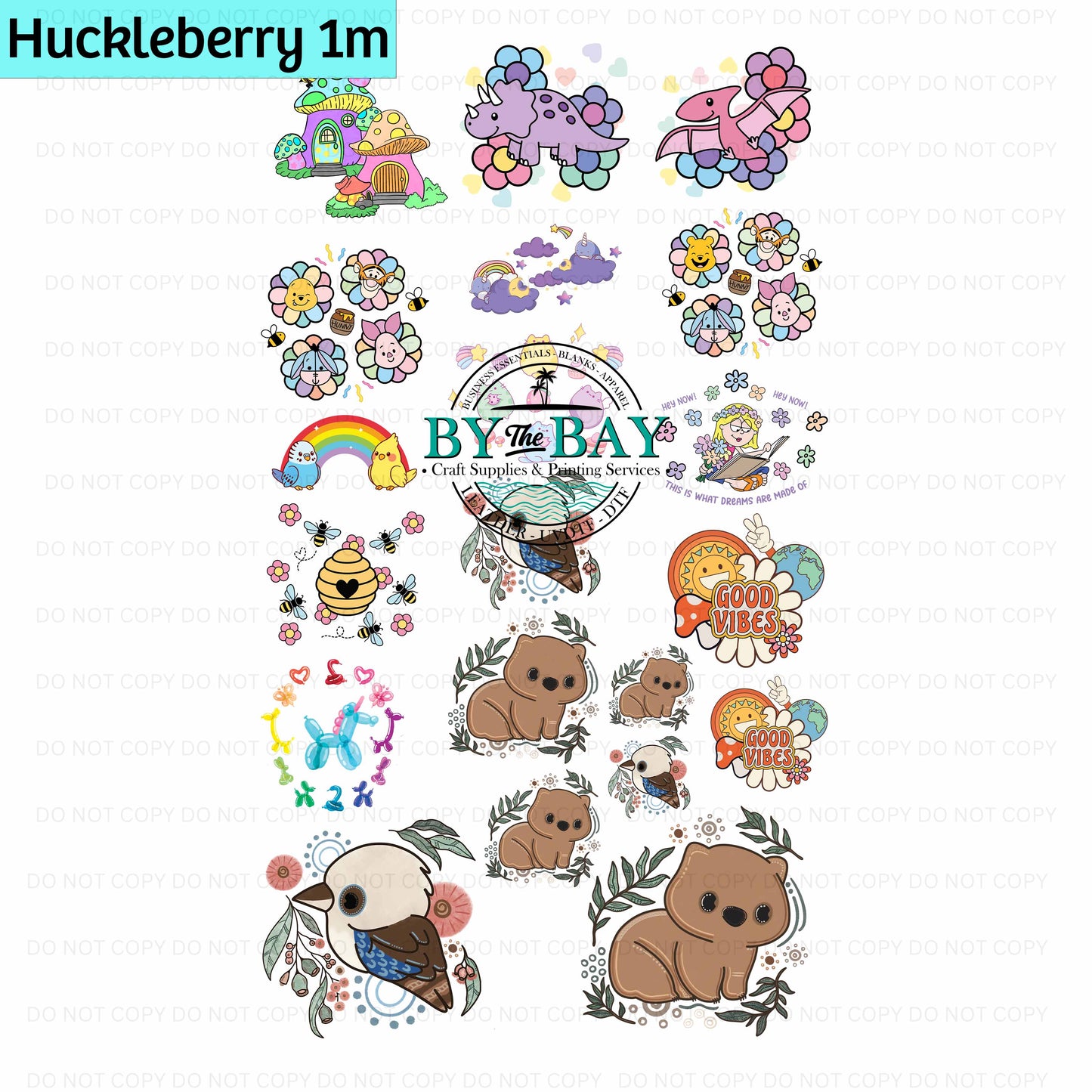 Huckleberry Digital Pre-designed 1m DTF Gang Sheet