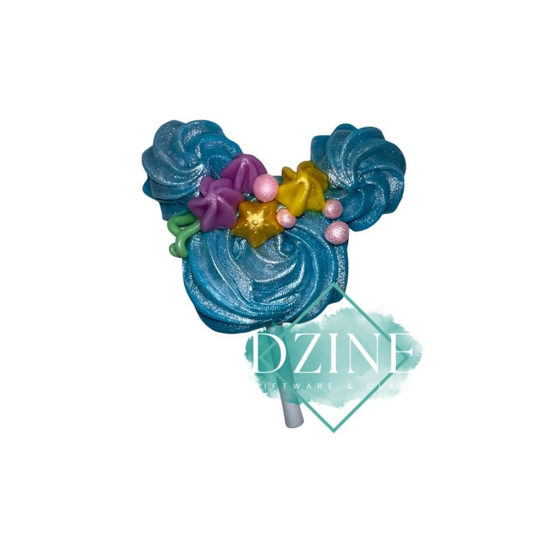 Blue piped lolly (6.5cm)