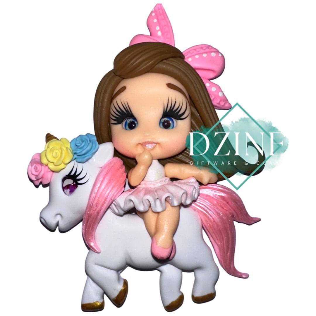 Cute girl on unicorn