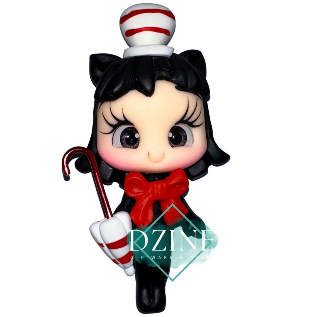 Cute cat in hat girl