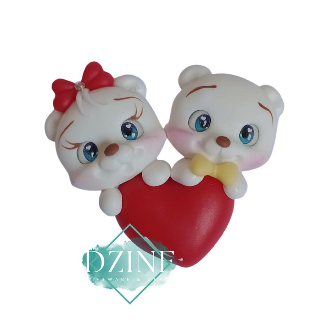 Cute bears and heart