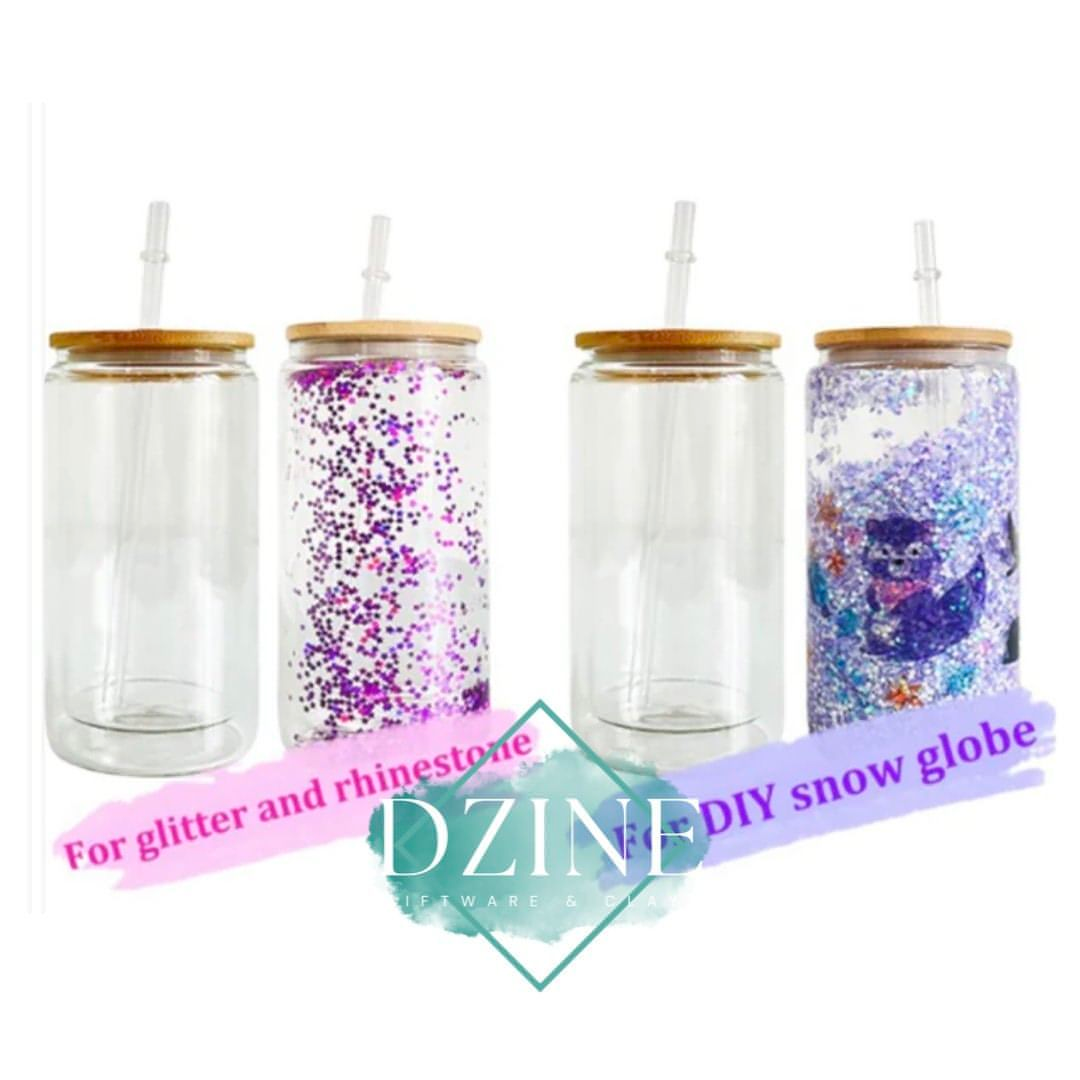 Snowglobe Dual walled Libby 16oz Cups