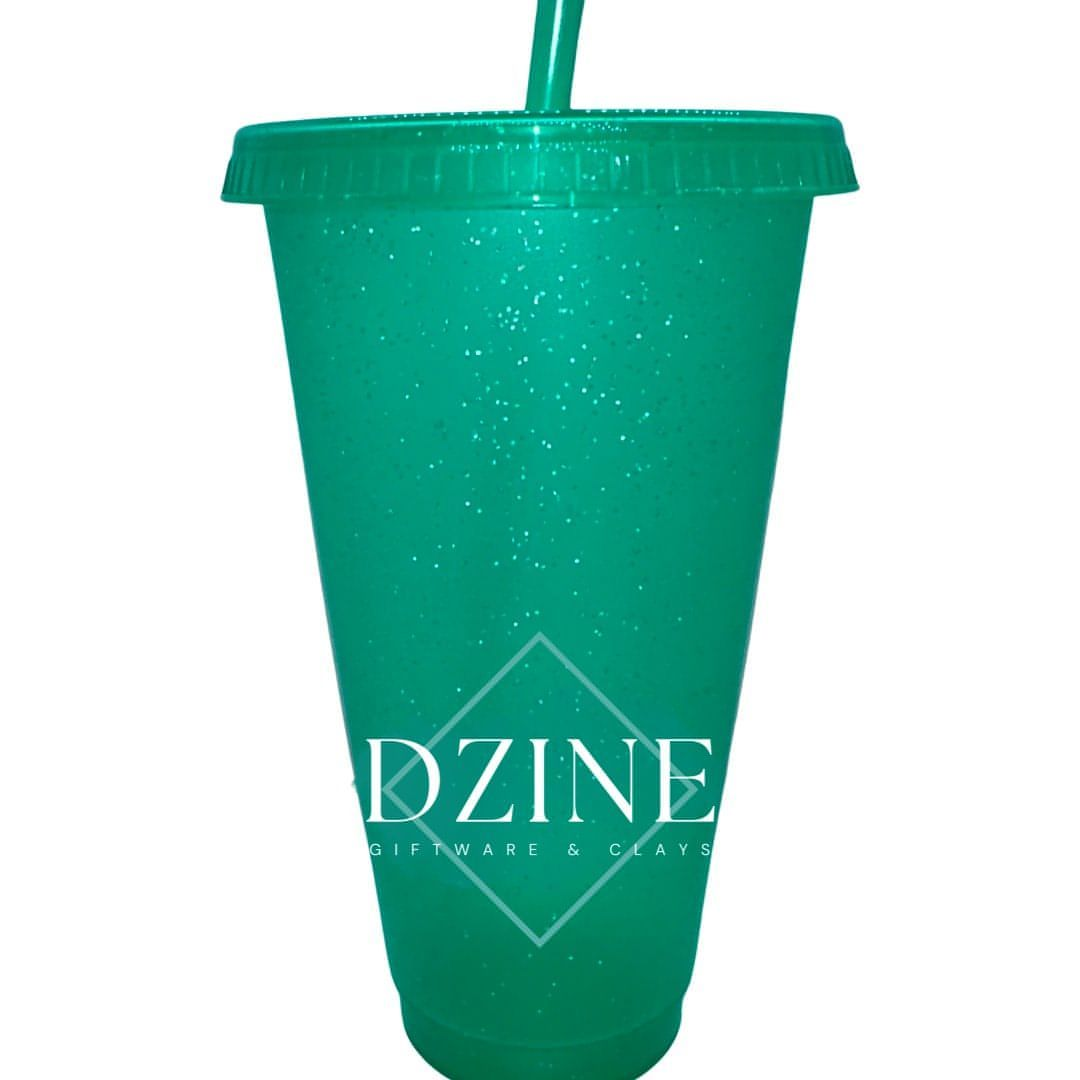 24oz Stadium Cup Glitter Green