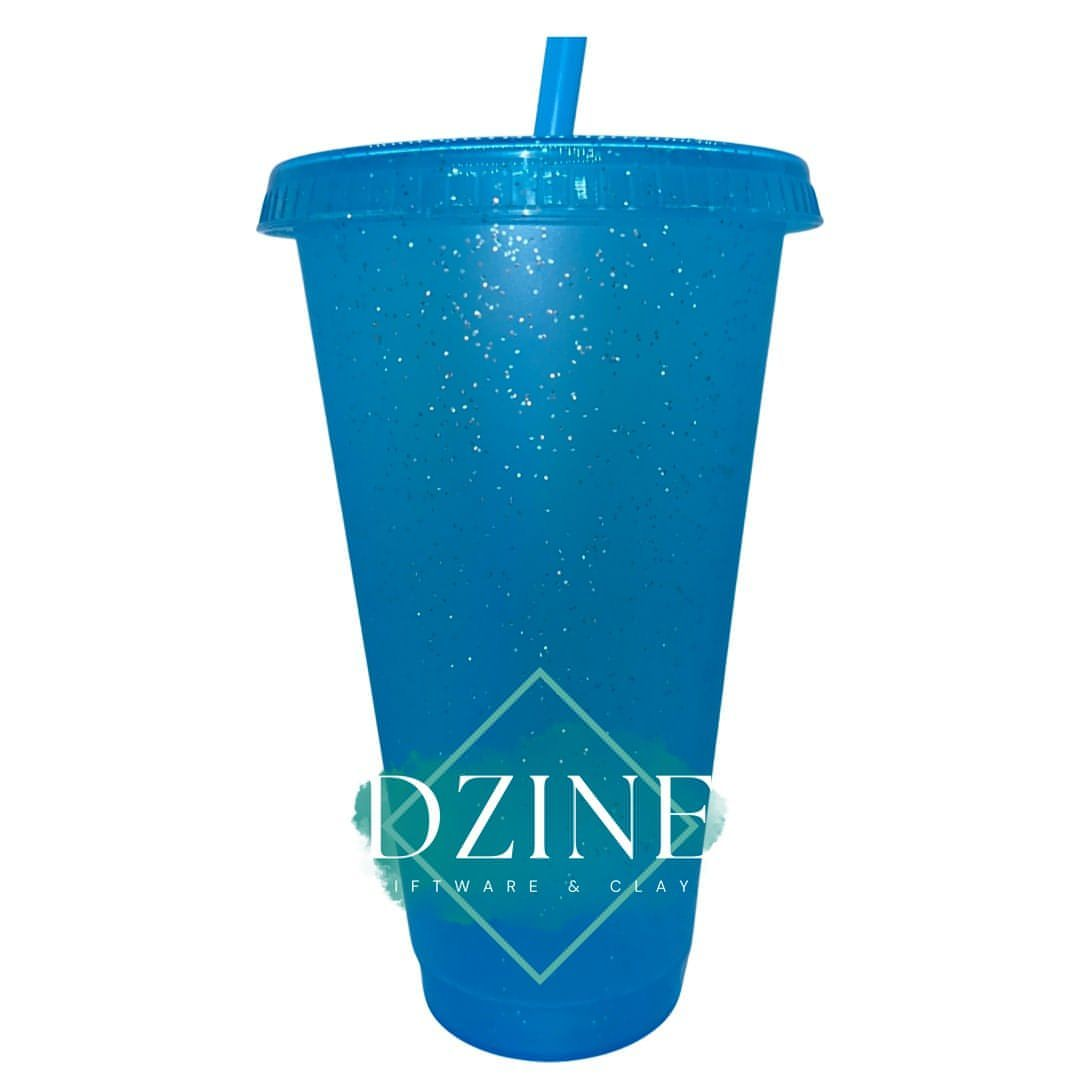 24oz Stadium Cup Glitter Light Blue