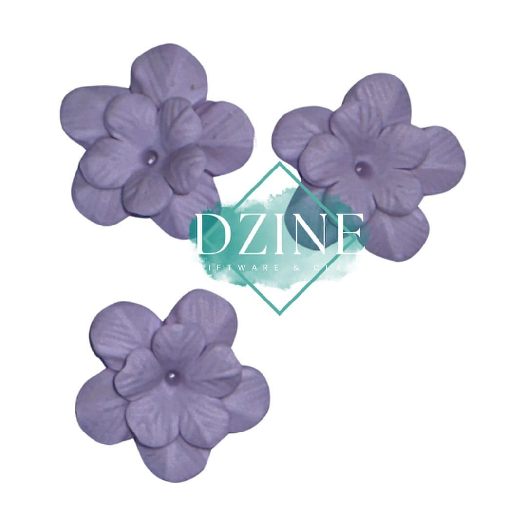 Light Purple 2 layered flowers sml 3 pk (2cm)