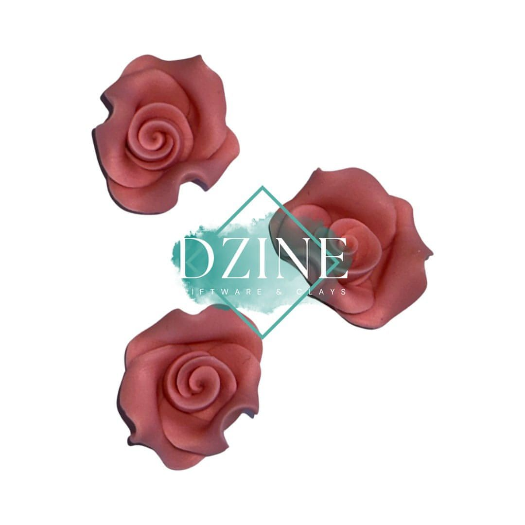 Small Dusty Pink Roses 3pk (2cm)