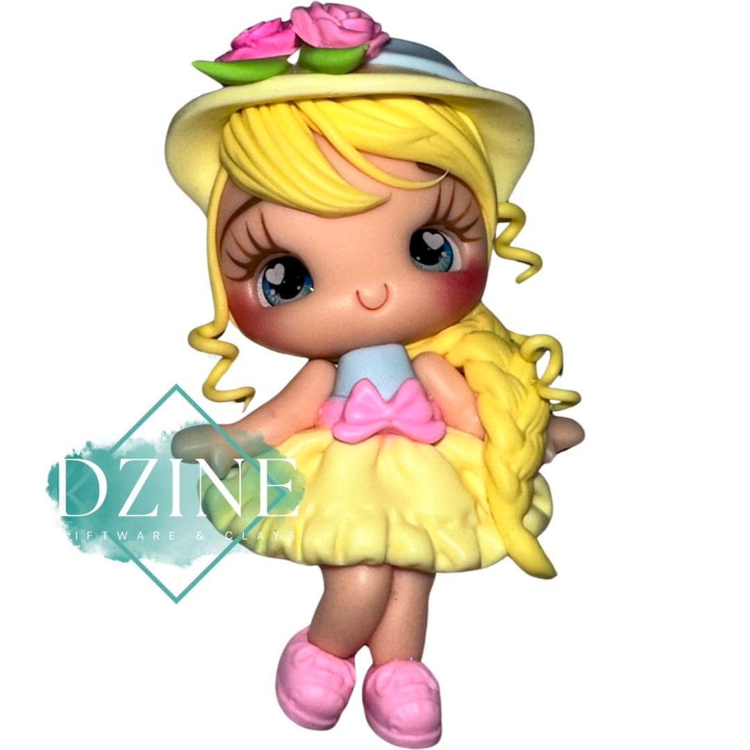 Spring Girl in Lemon hat blonde hair