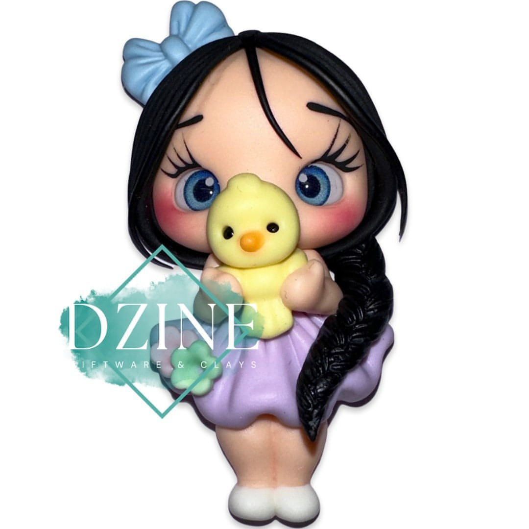 Cute girl with yellow bird