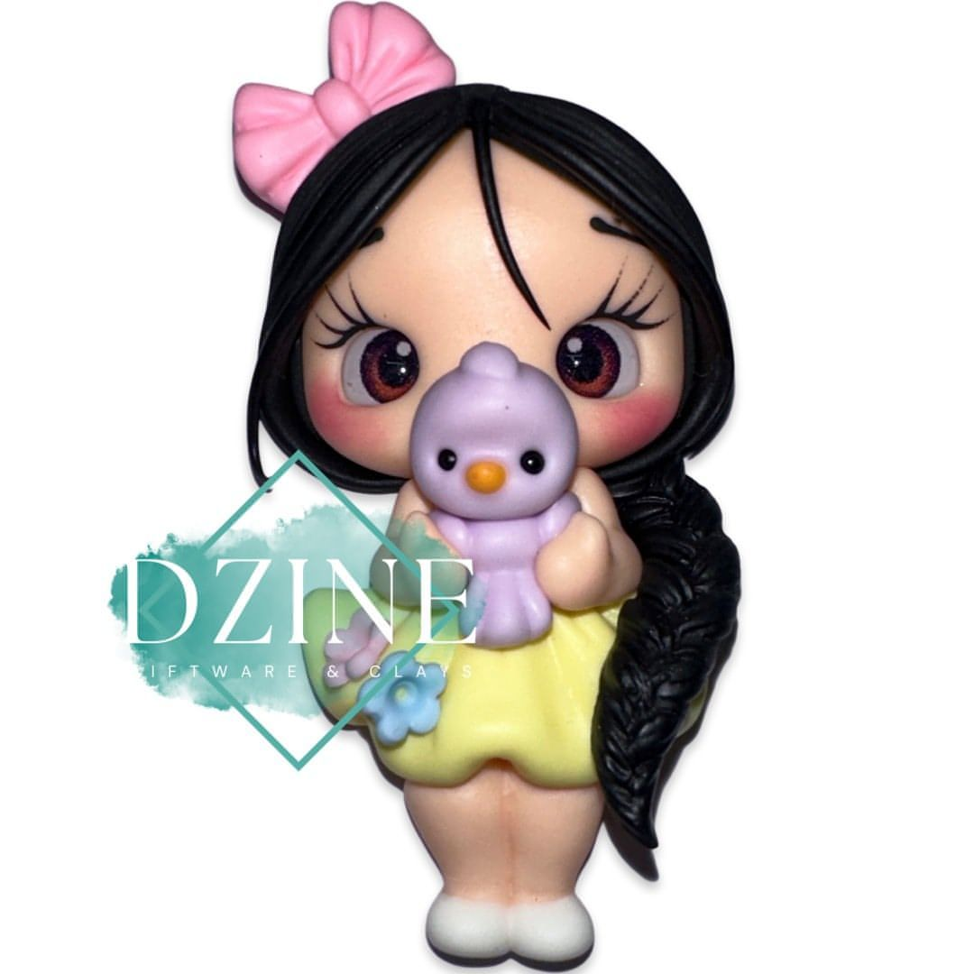 Cute girl with lavender bird