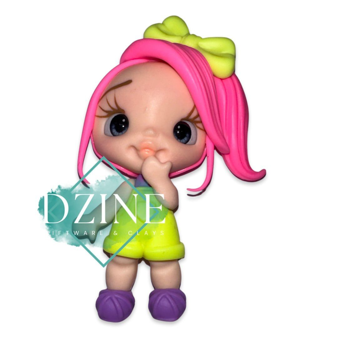 Neon girl with hot pink hair