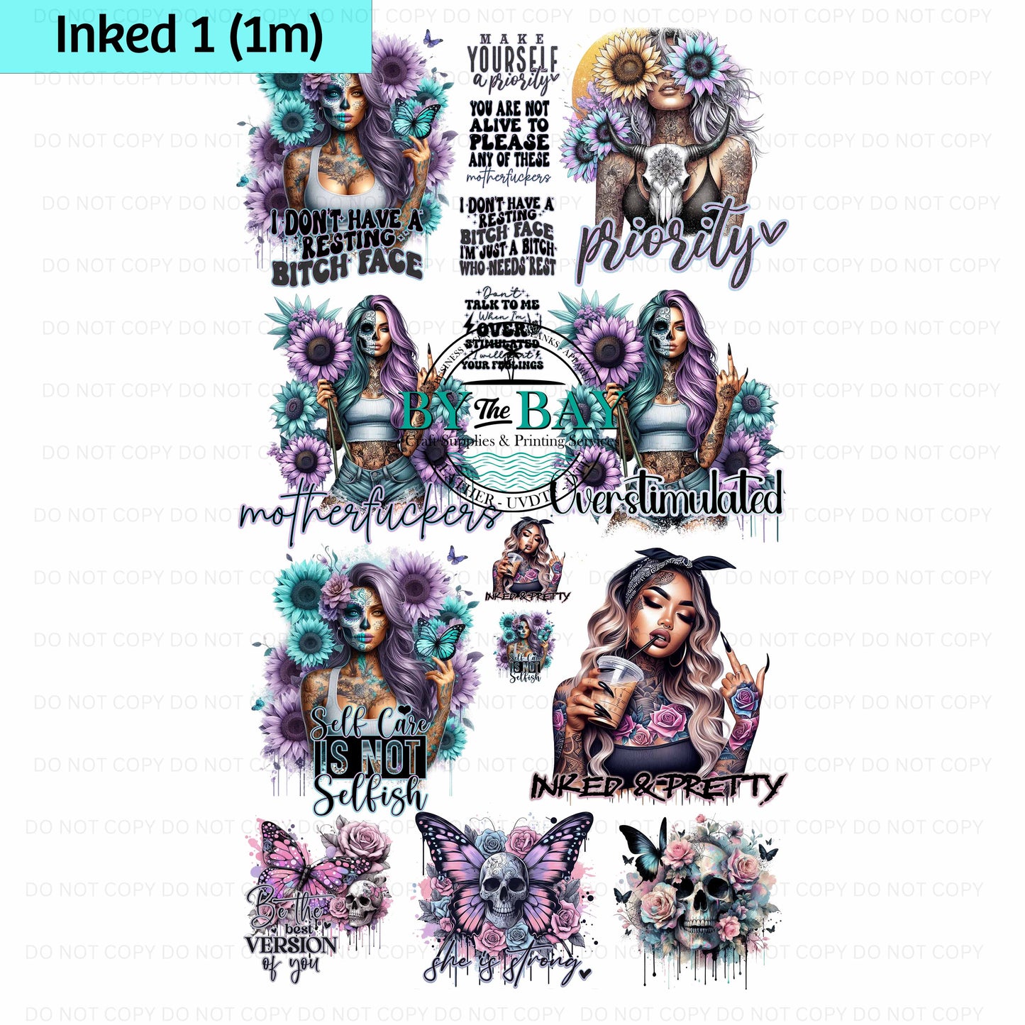 Inked Ladies (1) Pre-designed 1m DTF Gang Sheet