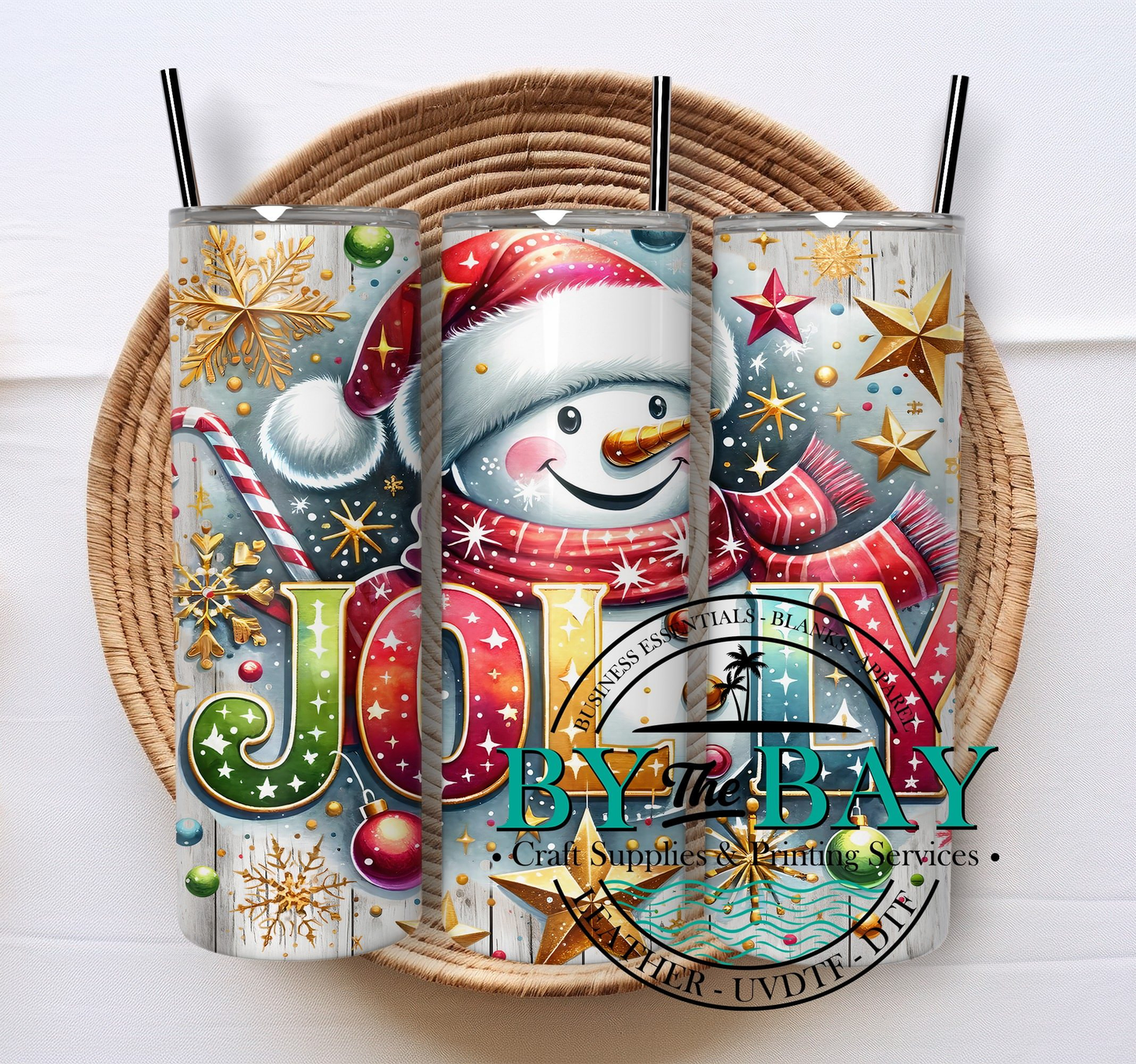 Jolly Snowman 20oz SUB tumbler print