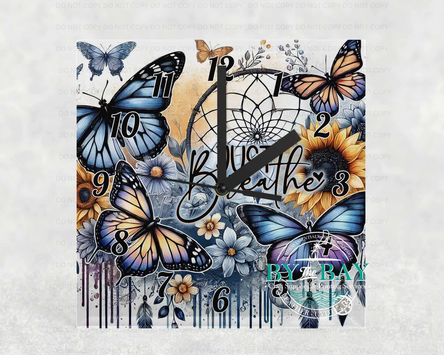 Just Breathe Square Clock