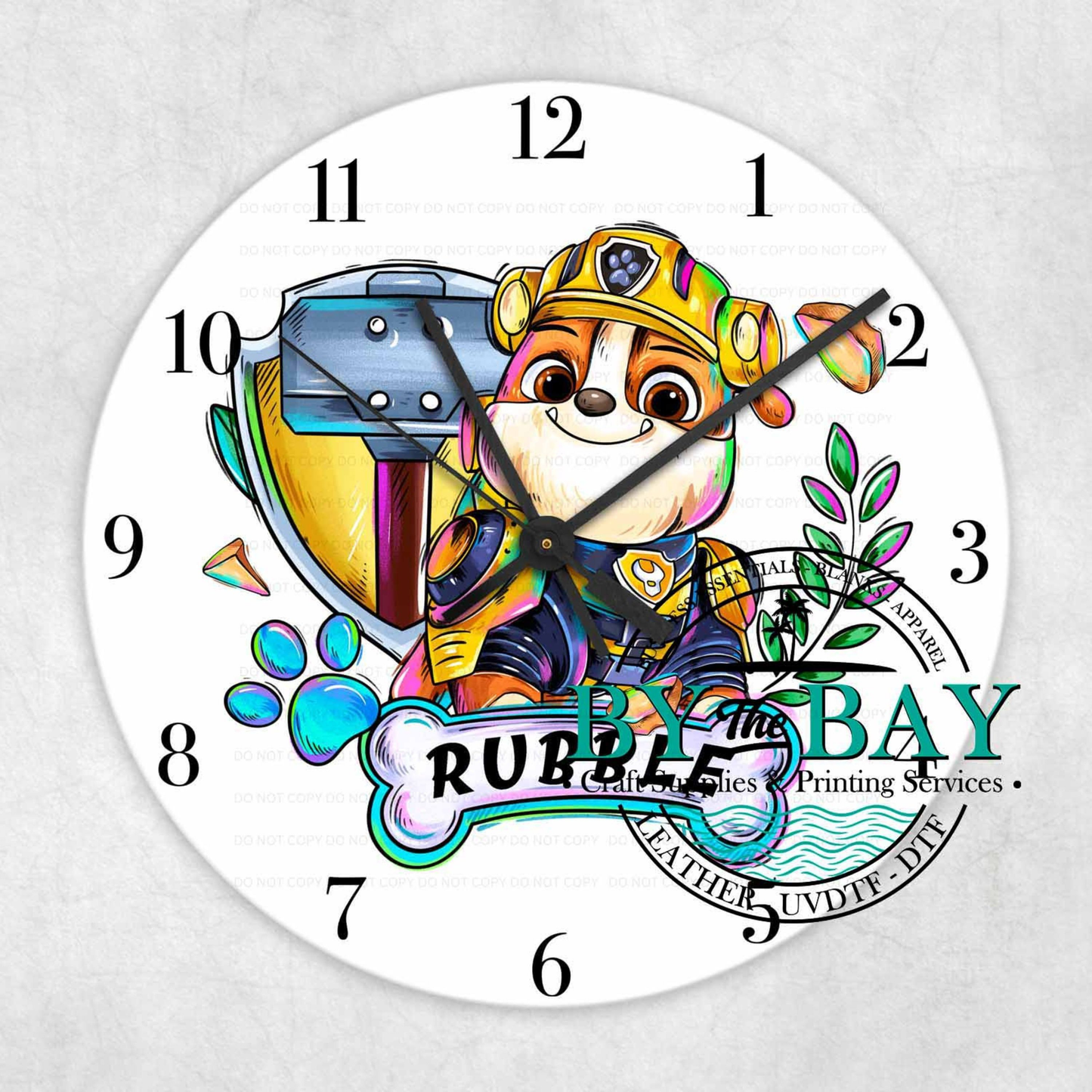 Yellow Paw UVDTF Clock