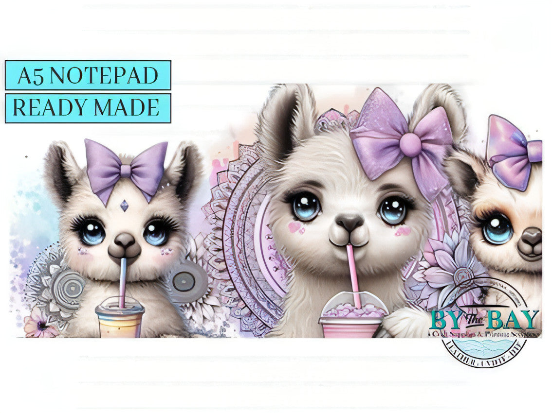Llamas - Ready made notepad Cover (Notepad & Pocket options available)