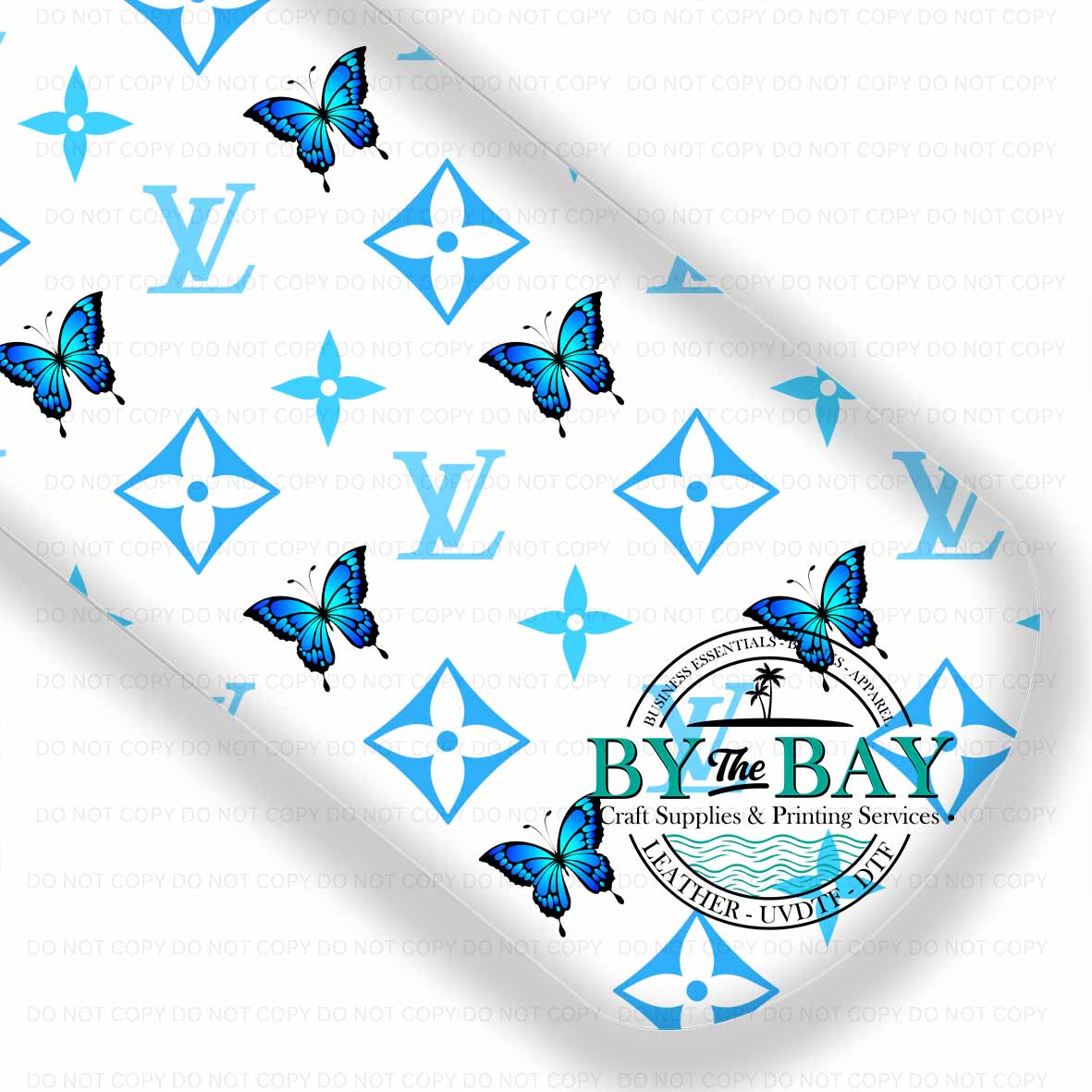 LV White Blue Butterflies