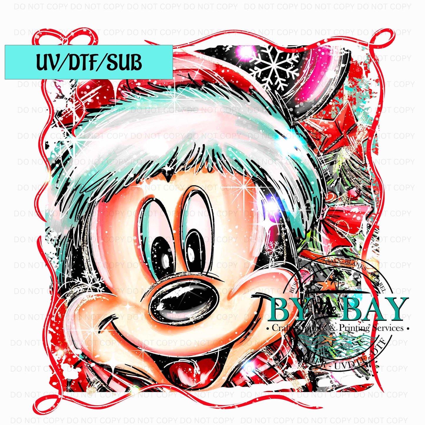 Mr Mouse Xmas 2 UV/DTF/SUB Print