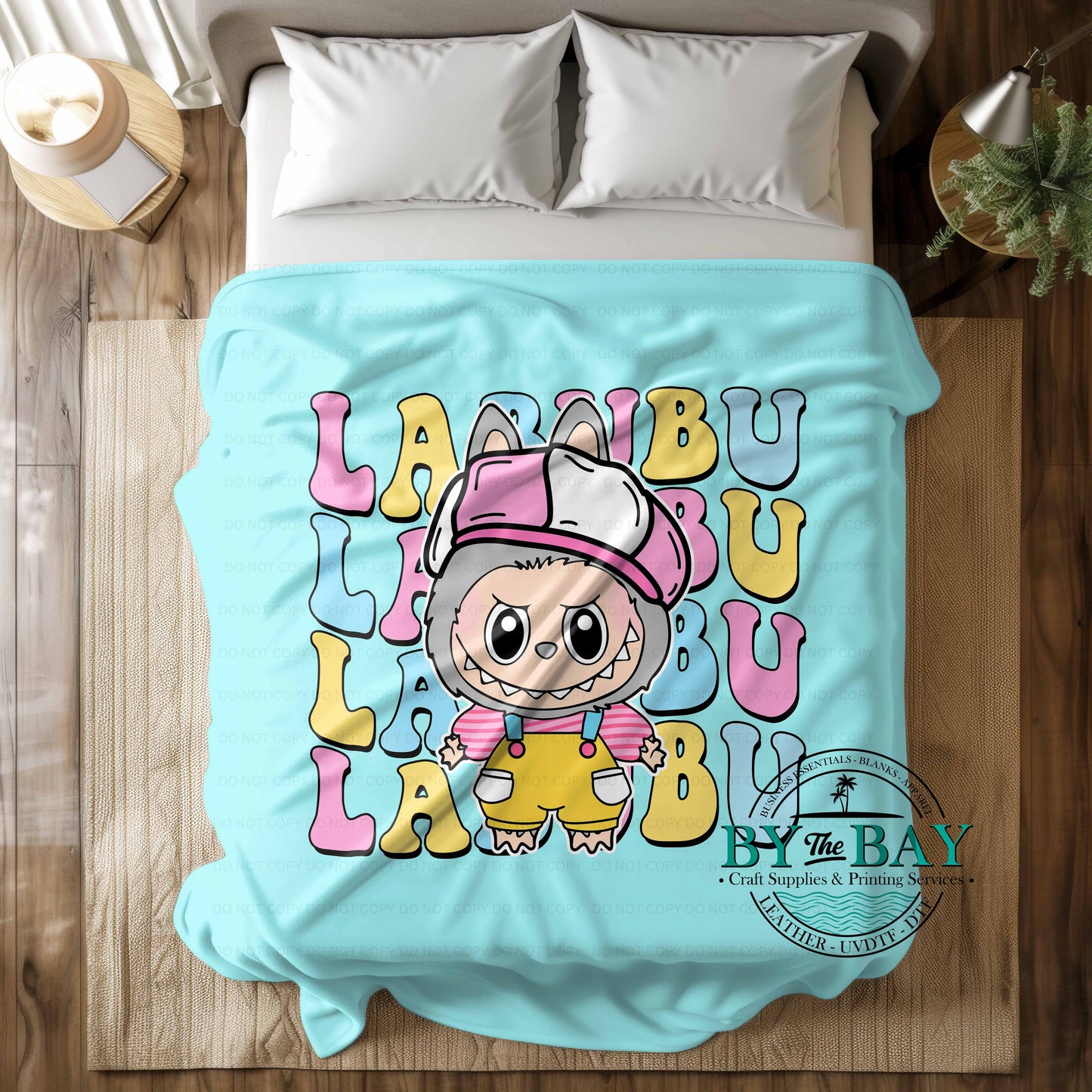Monster Light Blue Squish Minky Blankets (Various Sizes)