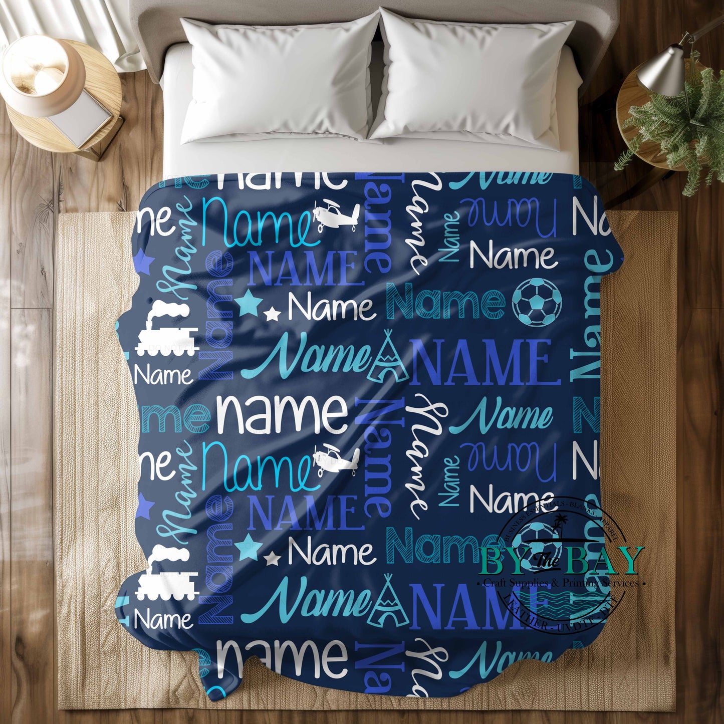 Name Blanket Blue Plane (BLA0033)