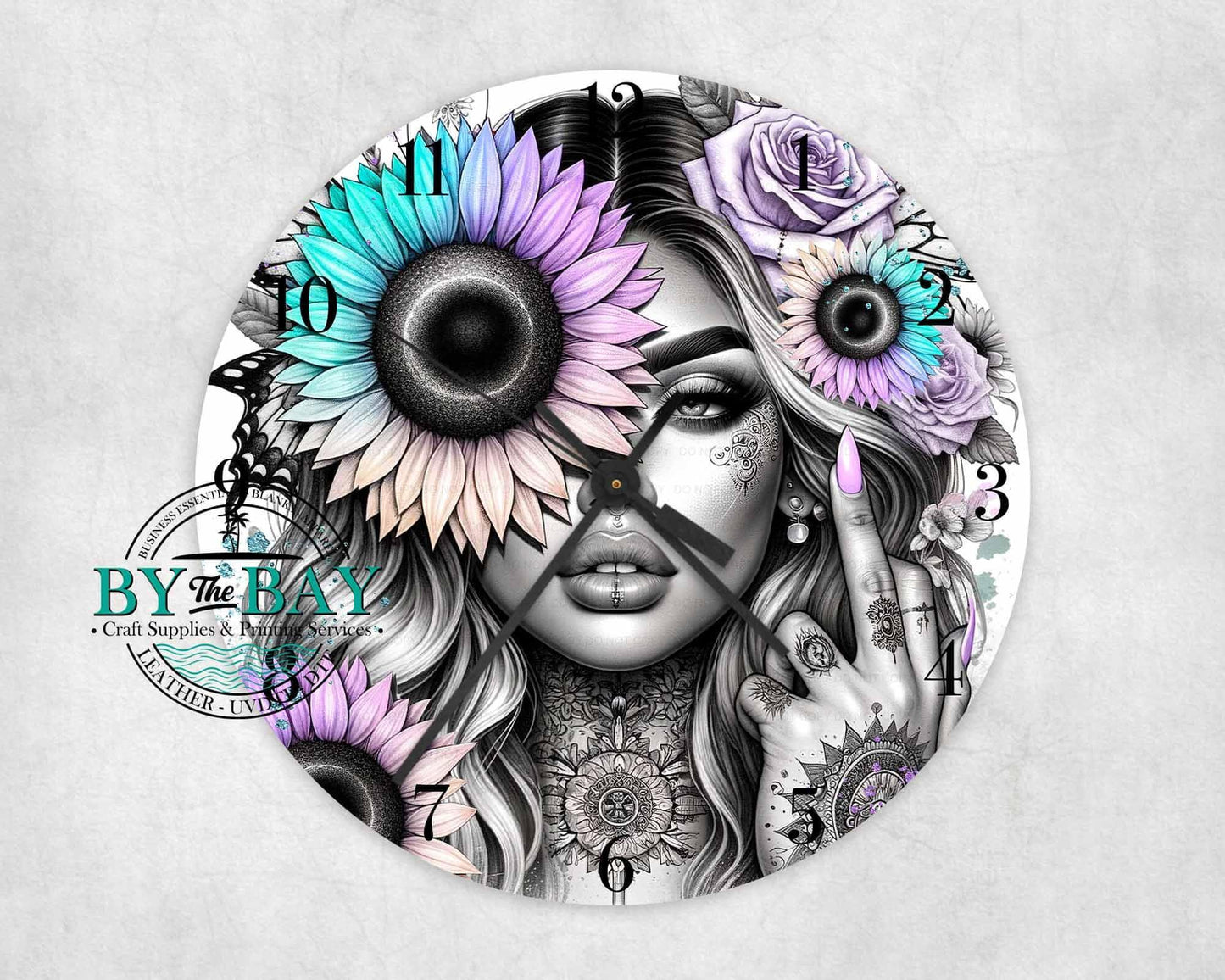 Ombre Sunflowers Clock