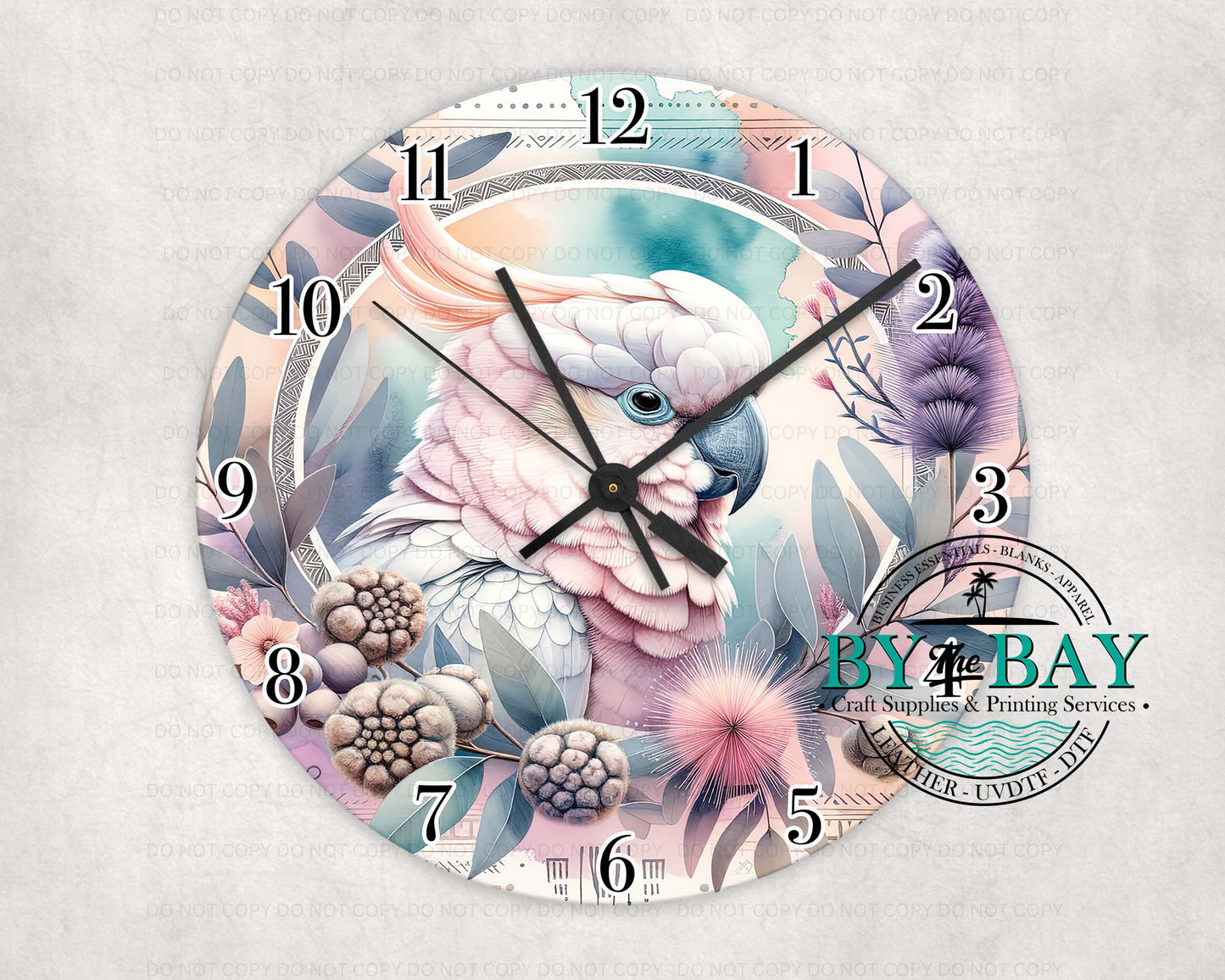 Pastel Cockatoo Clock