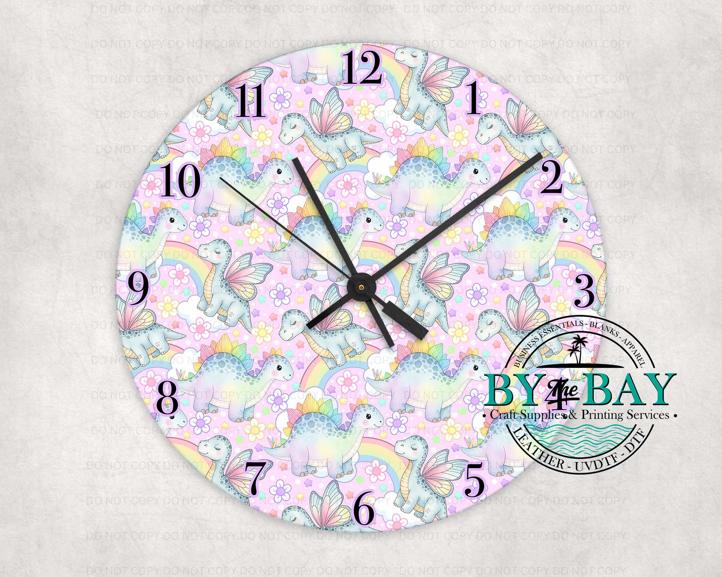 Pink Dinosaurs Clock
