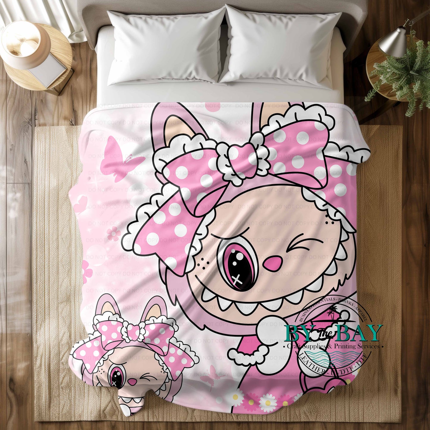 Monsters Pink Squish Minky Blankets (Various Sizes)