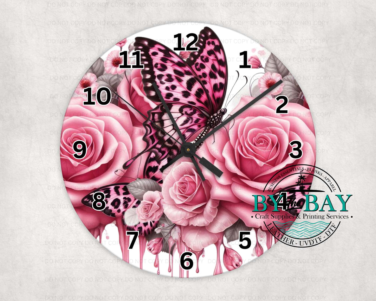 Pink Roses Clock