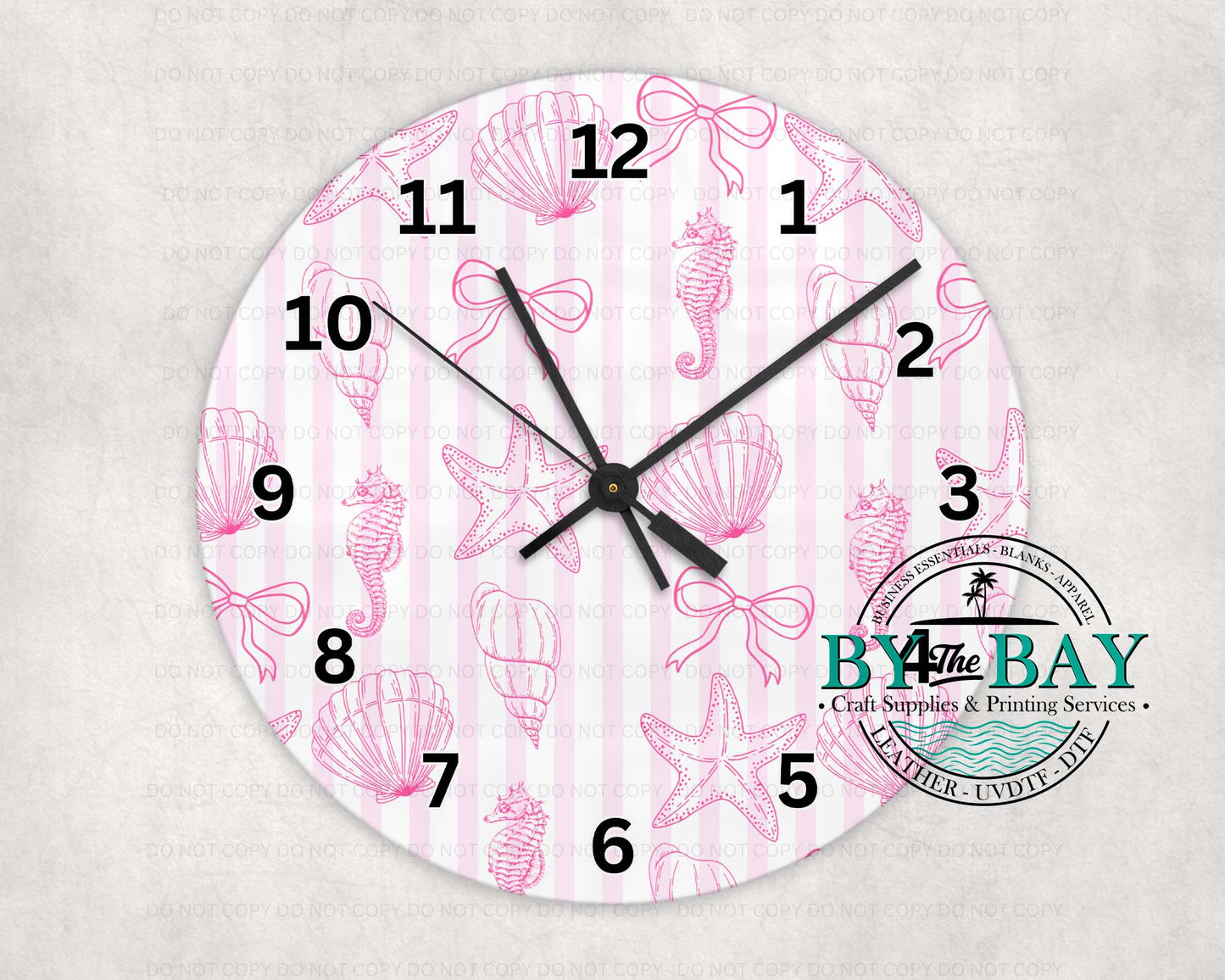 Pink Seashells Clock